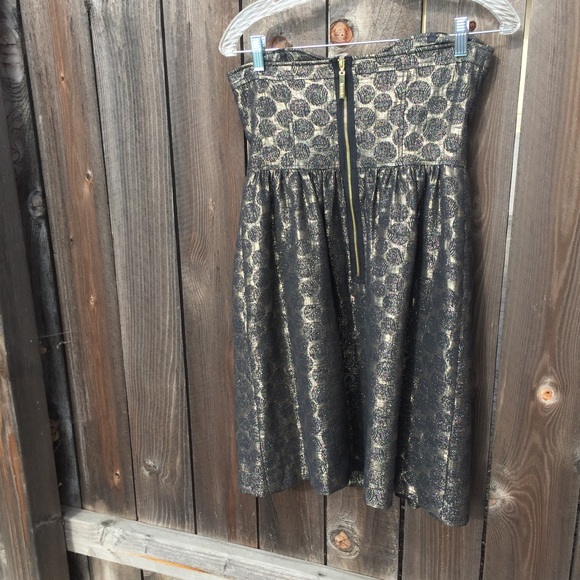 KENSIE GOLD BLACK METALLIC DRESS SZ 4 - Picture 3 of 5