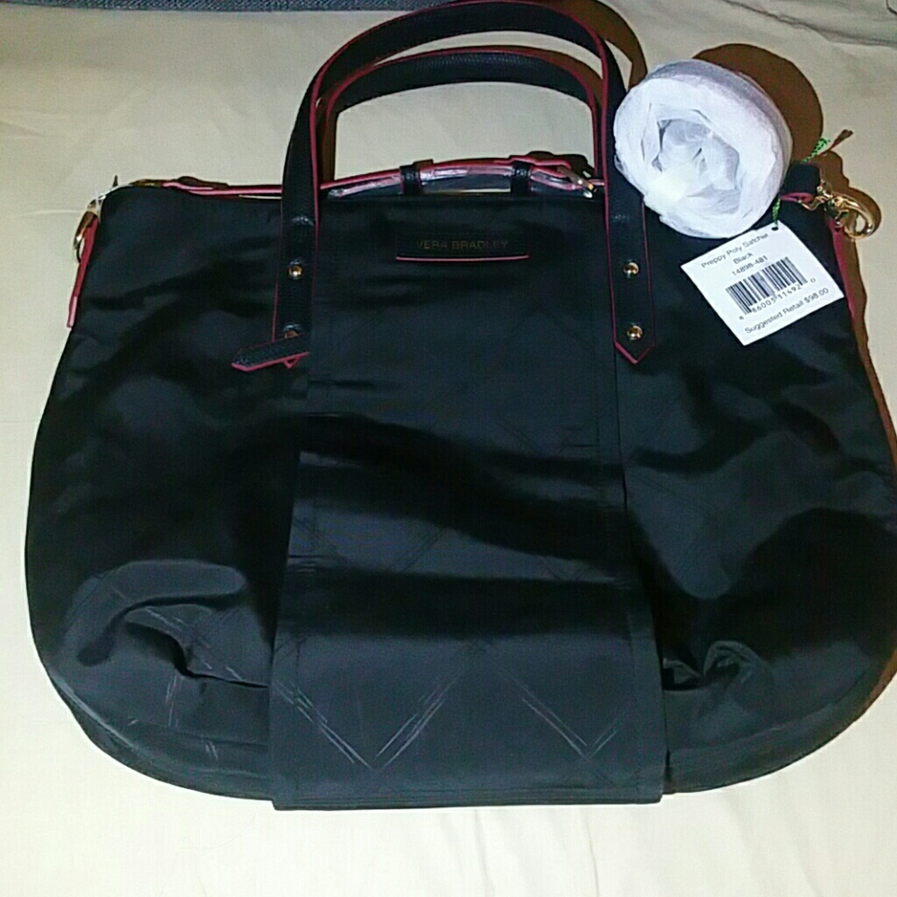 Vera Bradley Preppy Polly Satchel Black