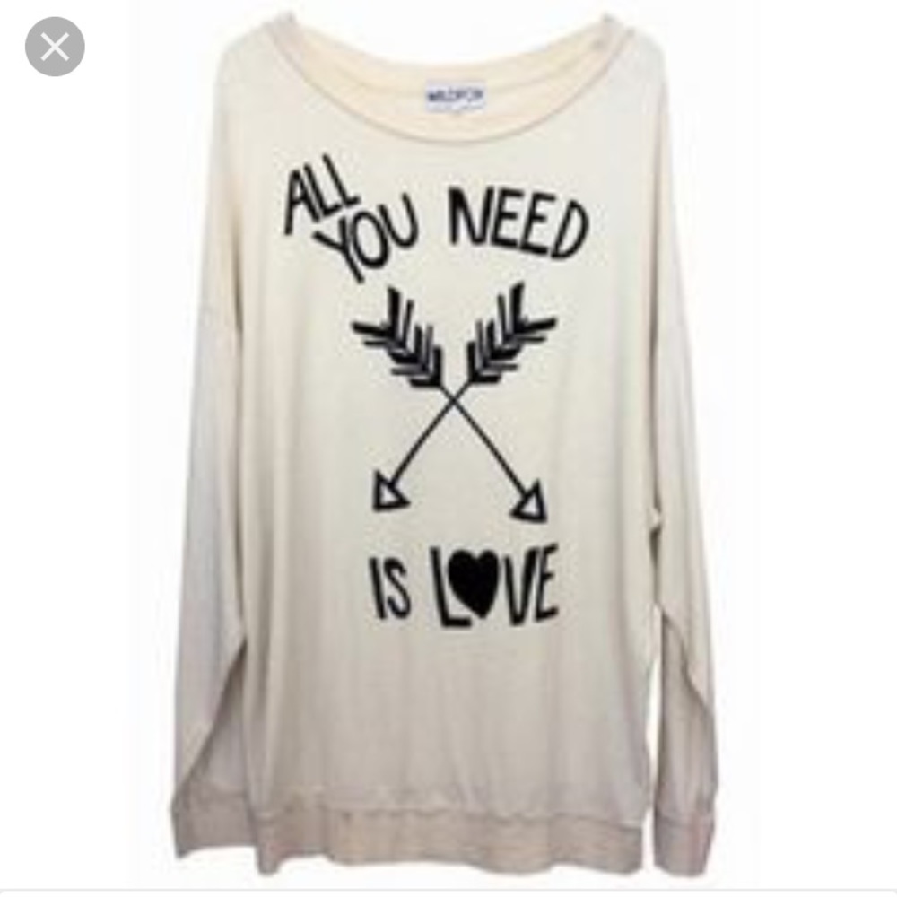 Wildfox All You Need is Love Extra Long Sweatshirt