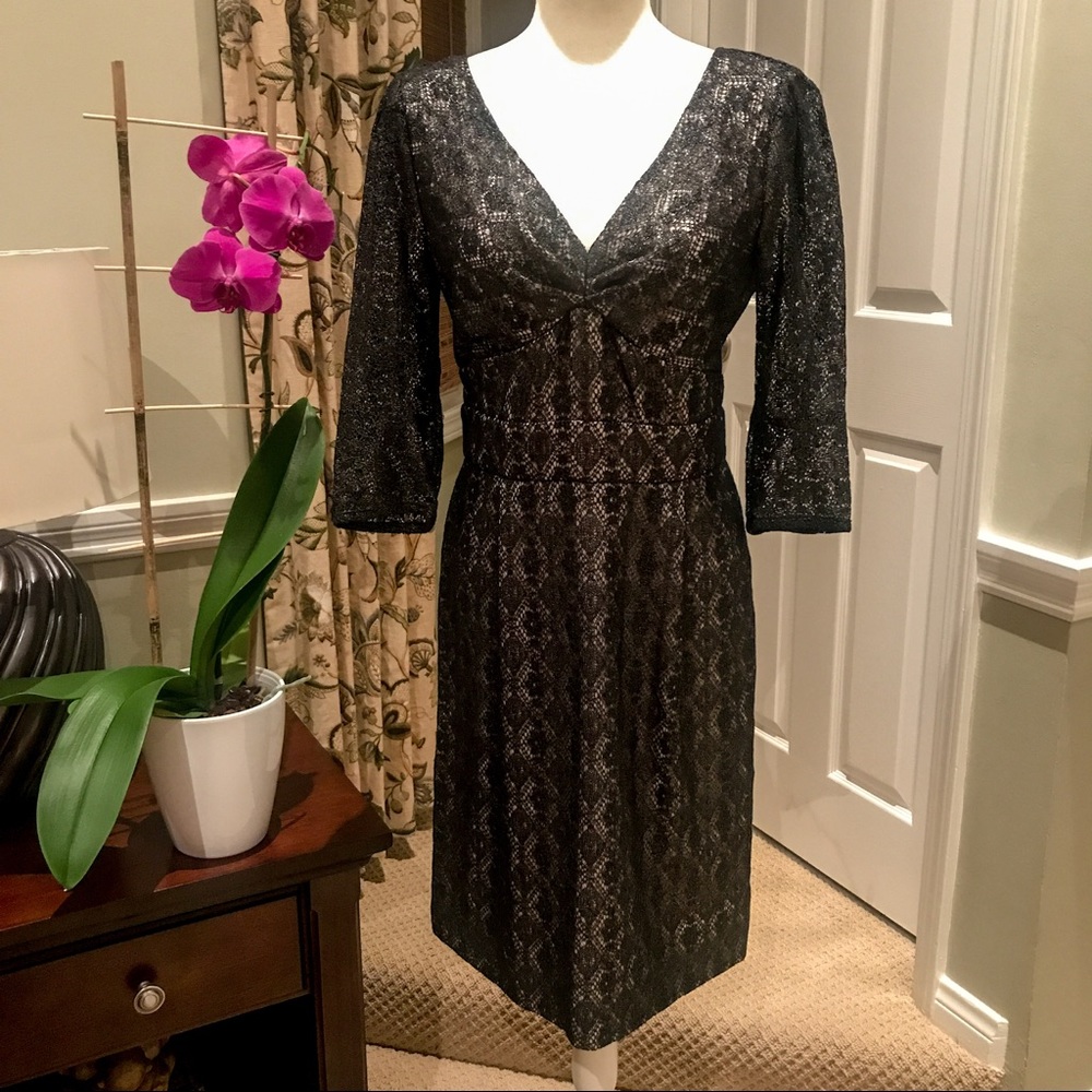 Marc Jacobs Black Metallic Lace Dress