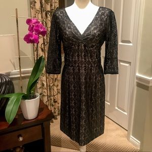 Marc Jacobs Black Metallic Lace Dress