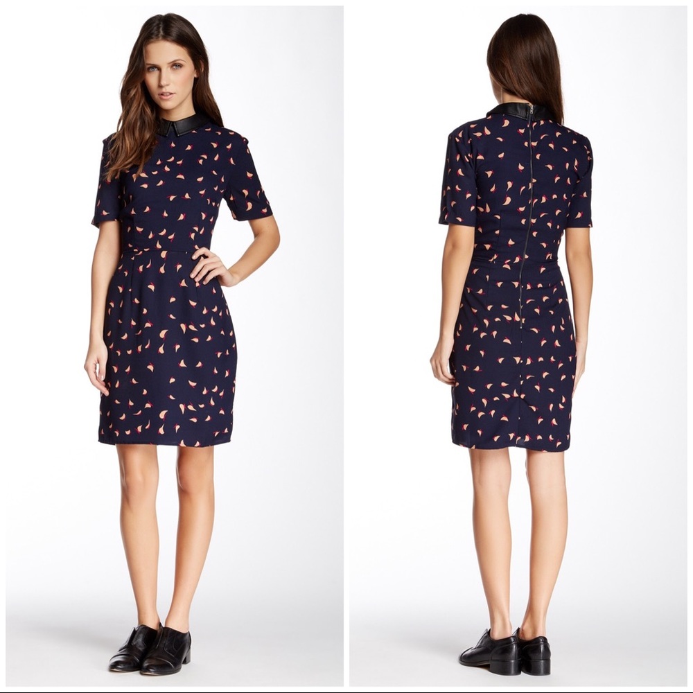 W118 NWT Navy Vivian Dress; Abstract Bird - Picture 3 of 8