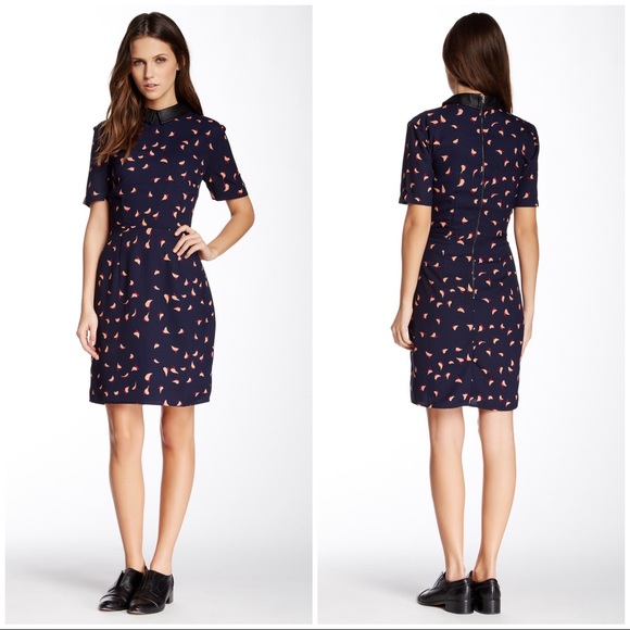 W118 NWT Navy Vivian Dress; Abstract Bird - Picture 3 of 8