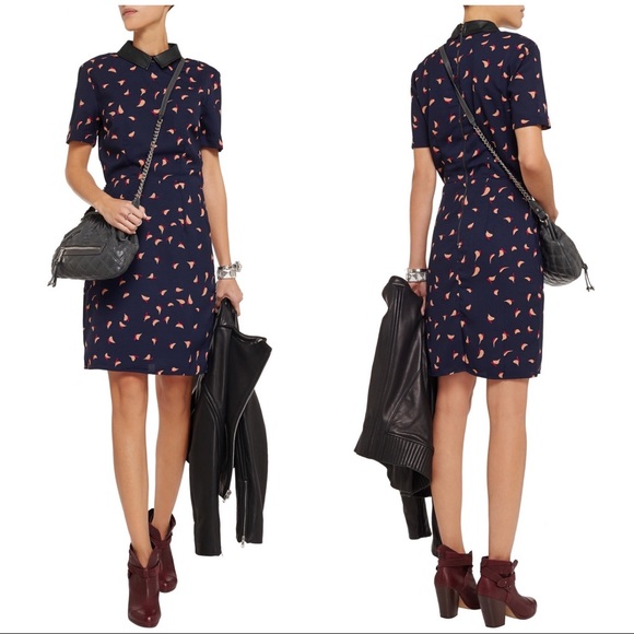 W118 NWT Navy Vivian Dress; Abstract Bird - Picture 2 of 8