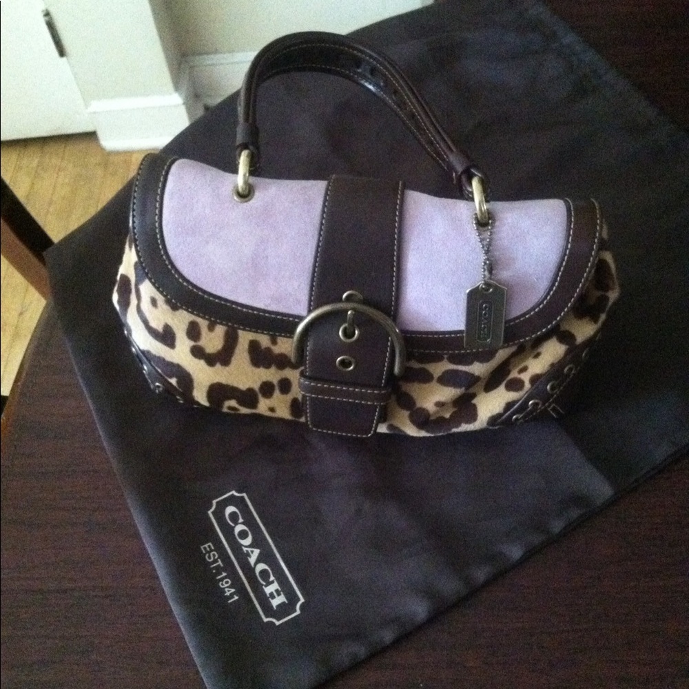 COACH LTD ED MADISON OCELOT HAIRCALF SUEDE PURSE