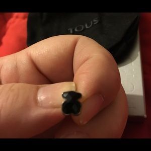 Authentic Tous  onyx black stud earrings