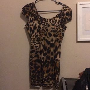 Leopard print mini dress