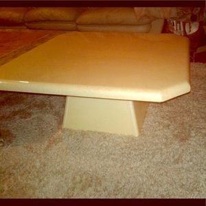 Rectangle marble pedestal coffee table