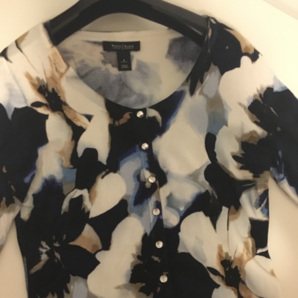 White House Black Market floral cardigan