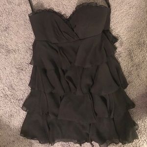 Black chiffon layered Bebe dress