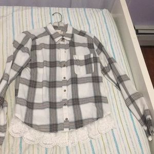 Hollister Flannel with lace trimming