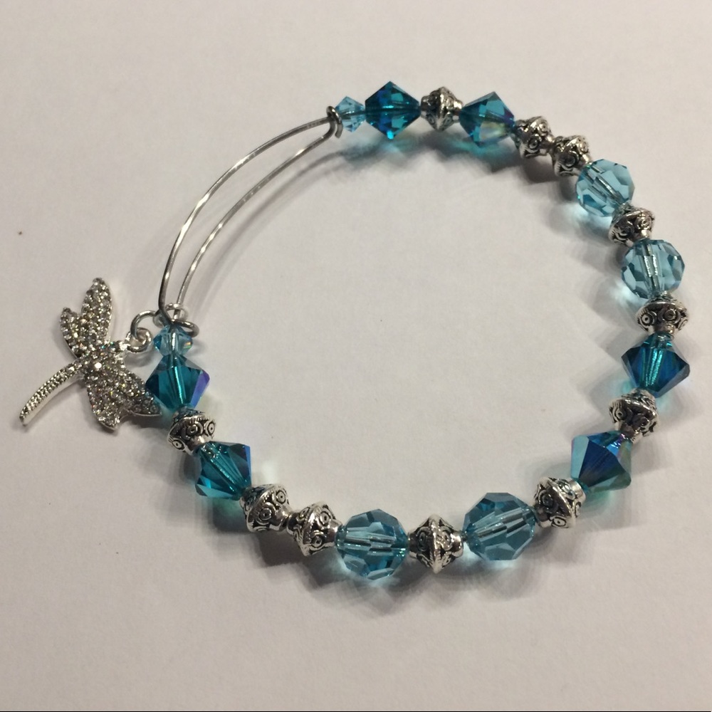 Turquoise Handmade Crystal Bracelet Dragonfly