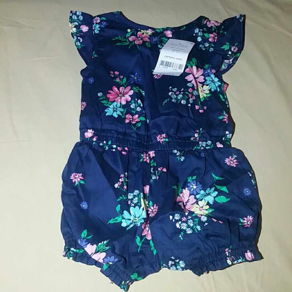 Carter's Navy Floral baby romper