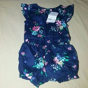 Carter's Navy Floral baby romper