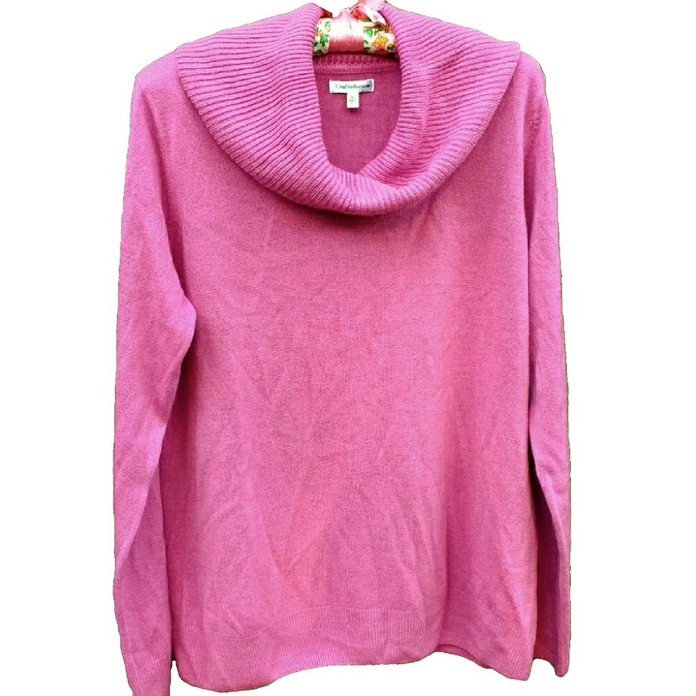 Rose Pink Cowl Neck Sweater