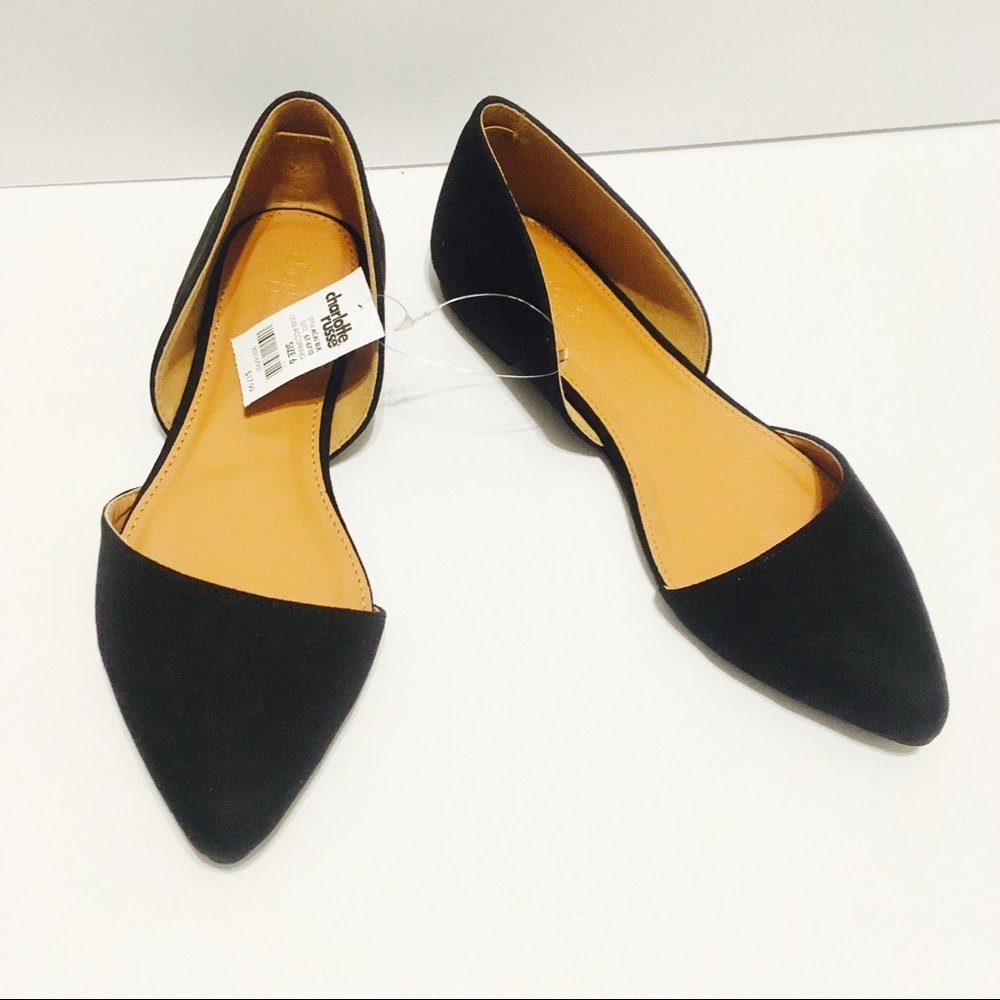 Charlotte Russe Black Suede Flats
