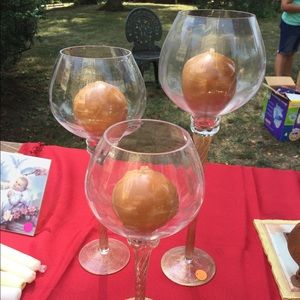 Set of three candle holders