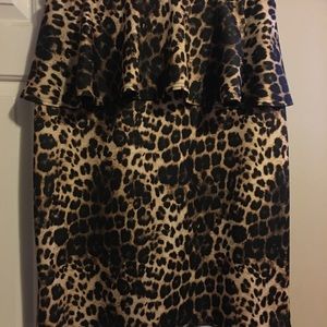 High waist peplum midi skirt