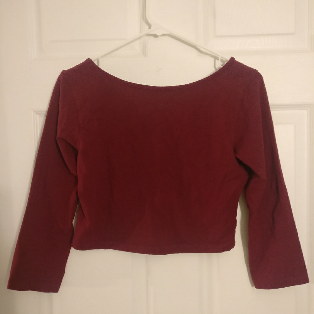 3/4 sleeve crop top (REVERSIBLE)
