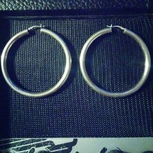 Sterling Silver Large Hoop Earrings