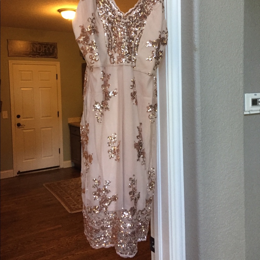 Rose Gold embroidered dress