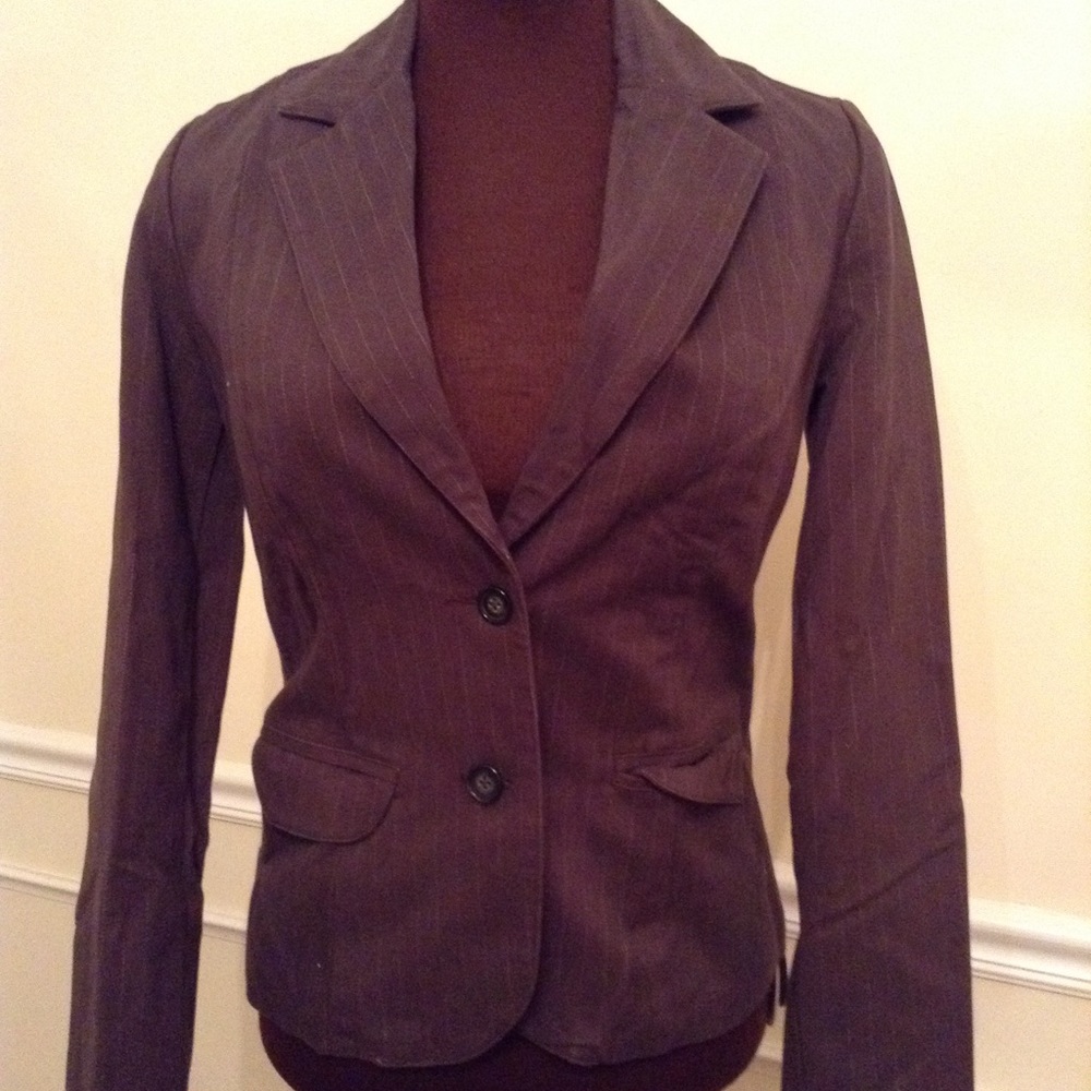 Pinstriped Brown Suit Blazer