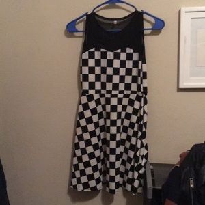 Checkered print mini dress
