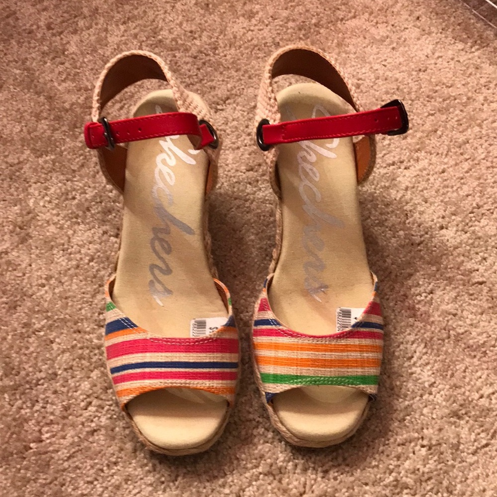 Skechers multi stripe wedge