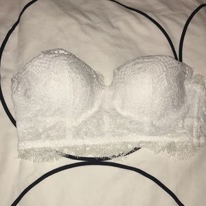 Pink Victoria's Secret white strapless push up bra