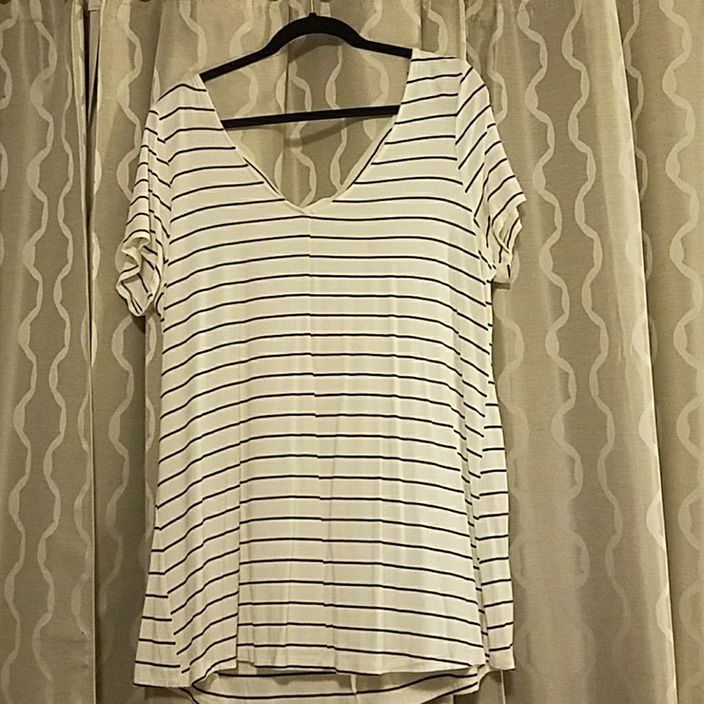 Striped Tunic with criss cross back