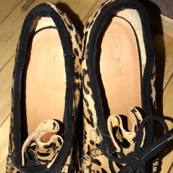 L.A.M.B Leopard print wedge booties - Picture 4 of 8