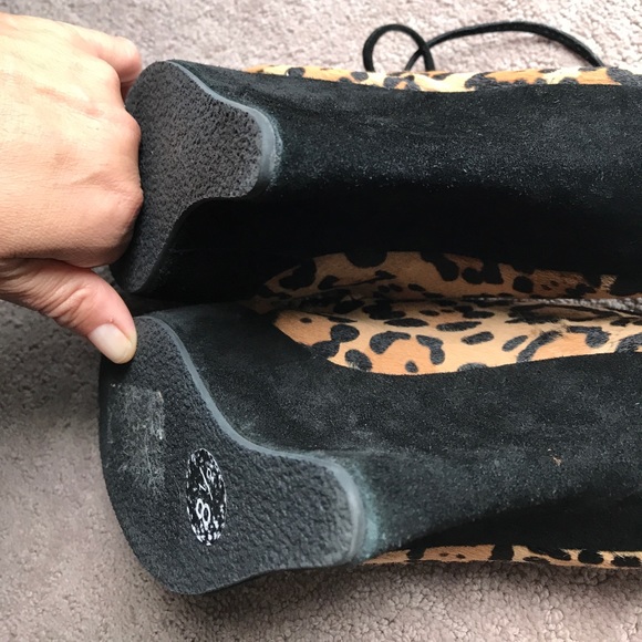 L.A.M.B Leopard print wedge booties - Picture 8 of 8