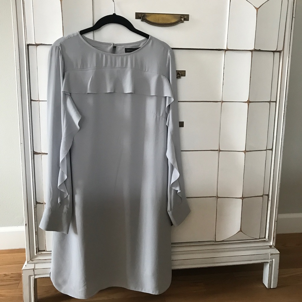 Grey Banana Republic Mini Ruffle Dress