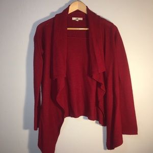 Red Open Center Shrug Sweater