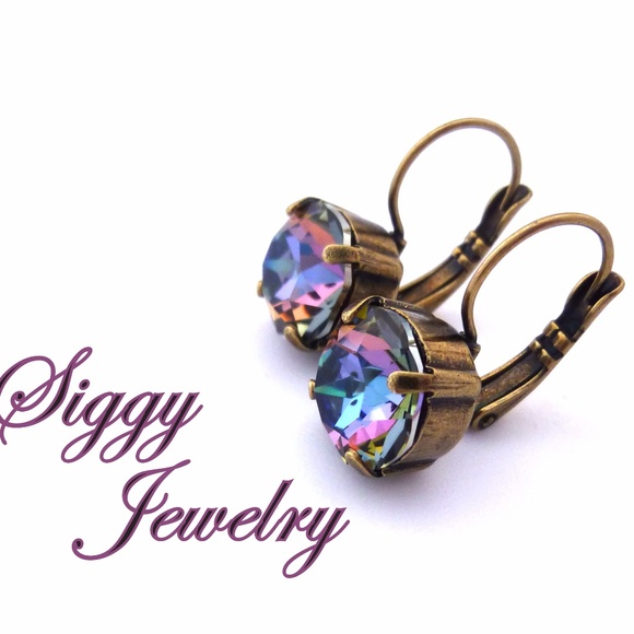 Swarovski Crystal Volcano Earrings in 11mm - Picture 5 of 8