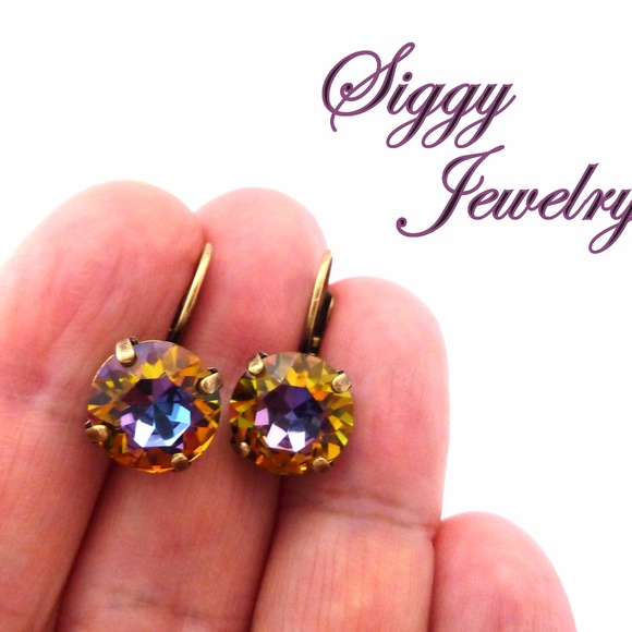 Swarovski Crystal Volcano Earrings in 11mm - Picture 6 of 8