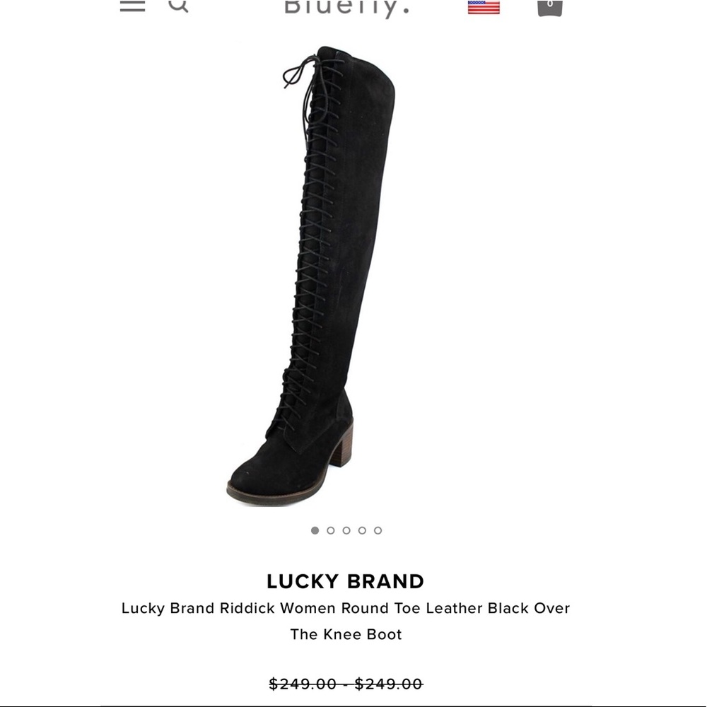 Lucky Brand Riddick Tall Lace Up Boots- Leather