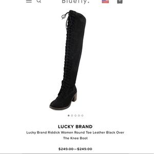 Lucky Brand Riddick Tall Lace Up Boots- Leather