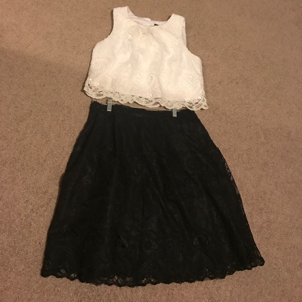 Lovely lace skirt and crop top set