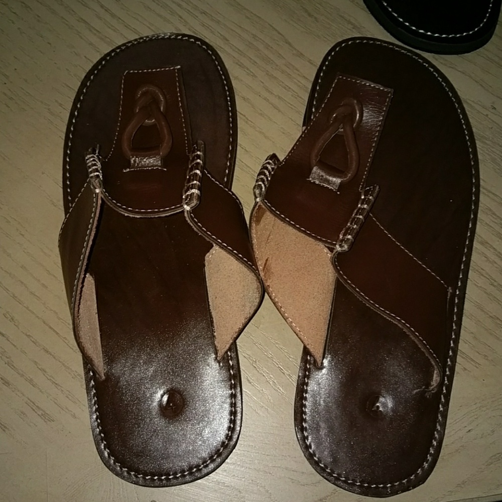 Machine machine stitched African leather sandals