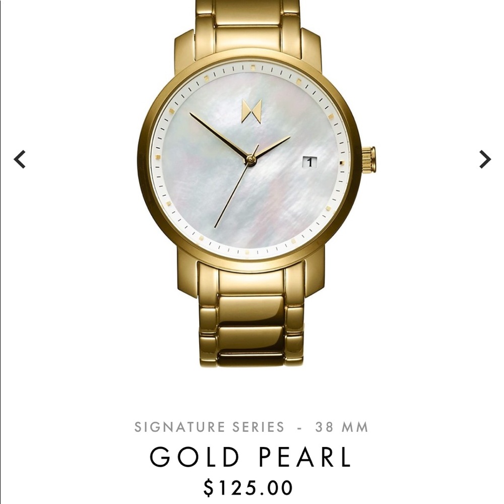 NEVER WORN MVMT Signature Pearl Face Gold Watch