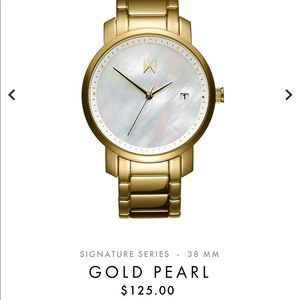 NEVER WORN MVMT Signature Pearl Face Gold Watch