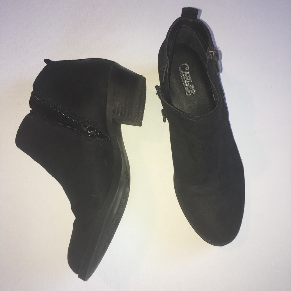 Black suede booties