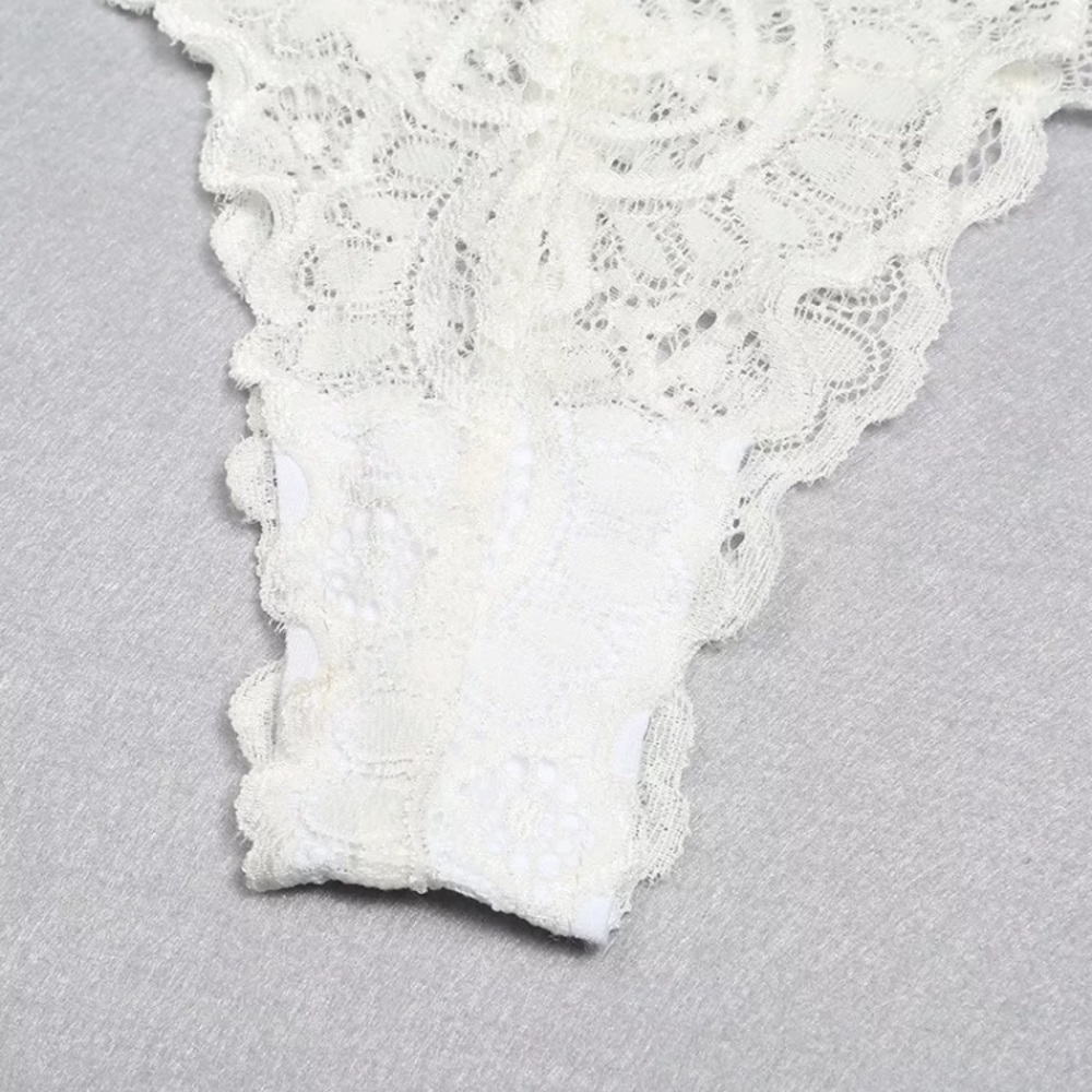 NWT💕White Lace Stretchy Lace Bodysuit Lingerie - Picture 7 of 8