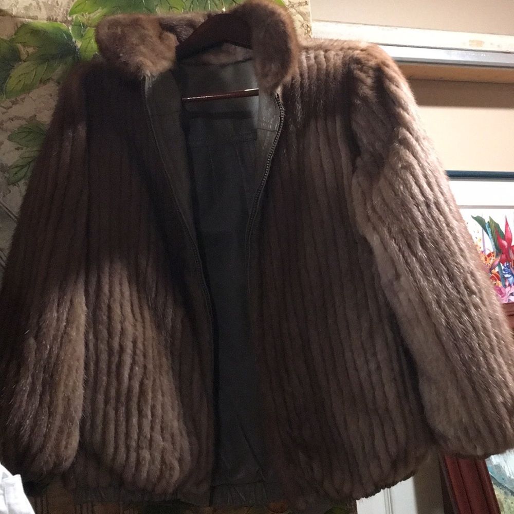 Mink and leather reversible Jacket