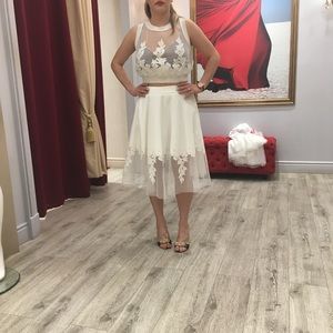 Top and fluffy skirt from Waggon Paris