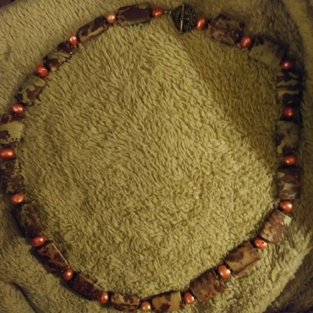 Retro Stone and Jewel Necklace