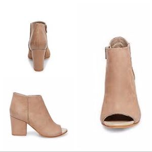 Steve Madden Perley Stone Leather Peep Toe Booties