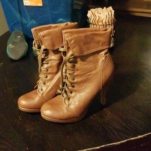 Brown lace boots
