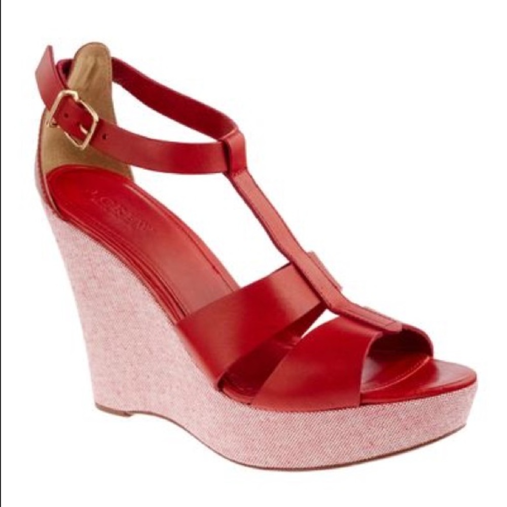 J. Crew Palma Leather Platform Wedges